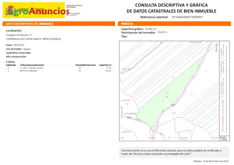 Venta  de Terreno de secano en Cuenca