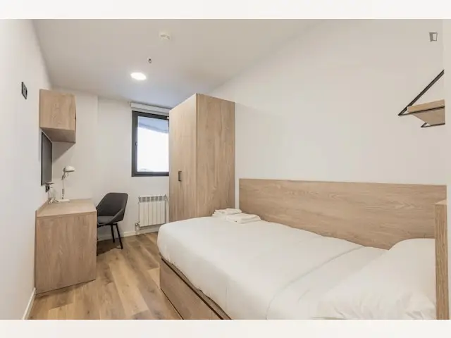 Individual en habitación con varias camas, con baño privado, en una residencia