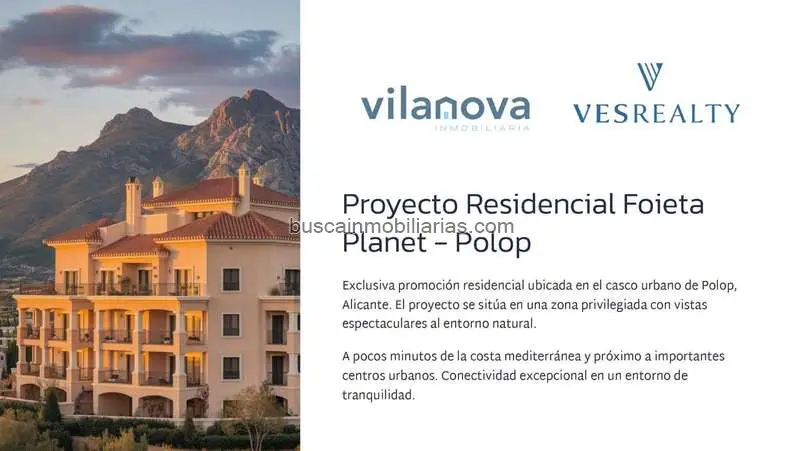 Proyecto Residencial Foieta Planet Polop Alicante