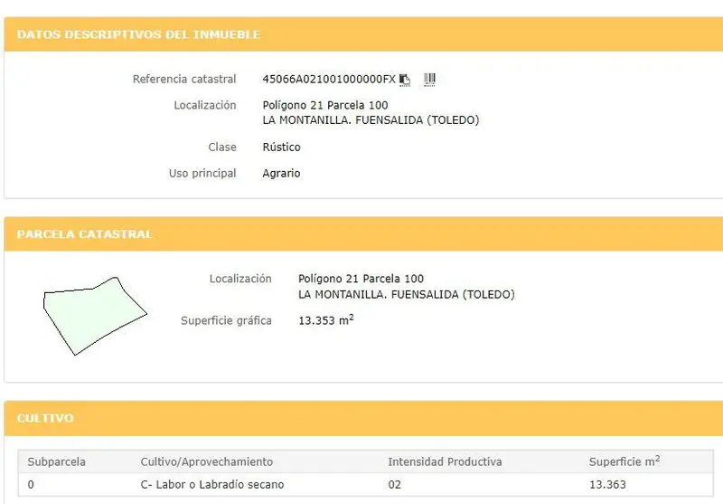 Venta Solar Rustico Fuensalida 13353m2
