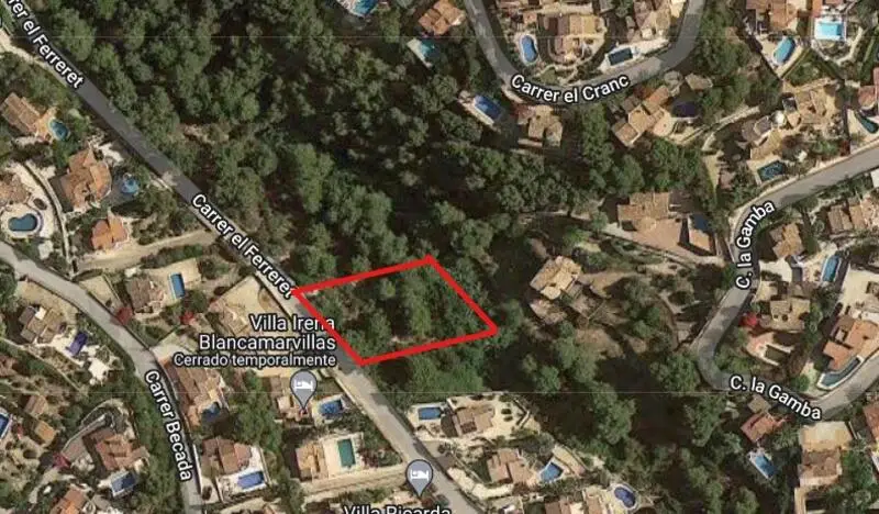 Parcela en Benissa Costa Blanca cerca de Cala Baladrar