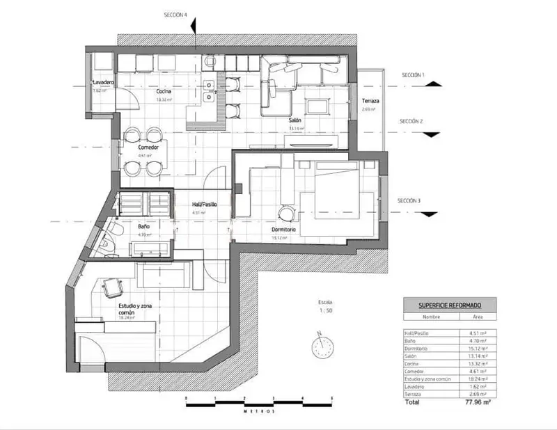 Piso Loft Reformado Granada 86m2 2 Dormitorios