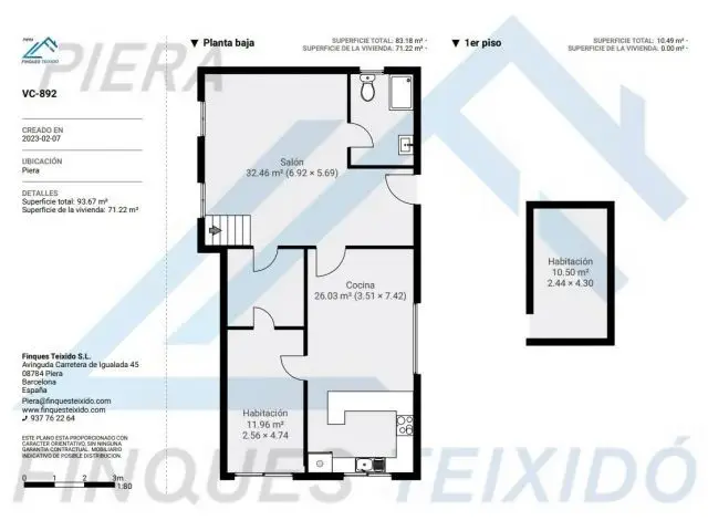 Casa en Venta Piera 97m2 1 Habitacion Trastero Parking