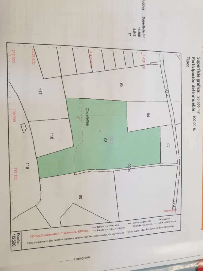 Venta Terreno Rustico 245 Hanegadas Onda
