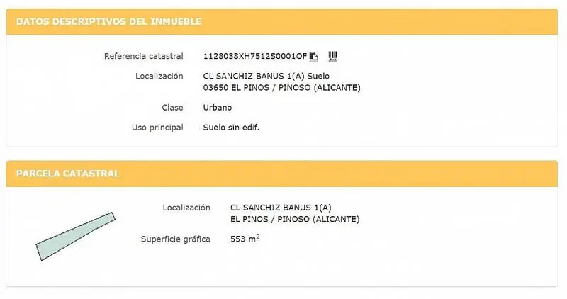 Terreno en Venta Pinoso 500m2 Centro