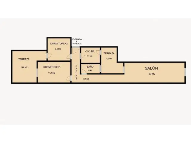 Alquiler Piso 2 Dormitorios Terrazas San Jose Zaragoza