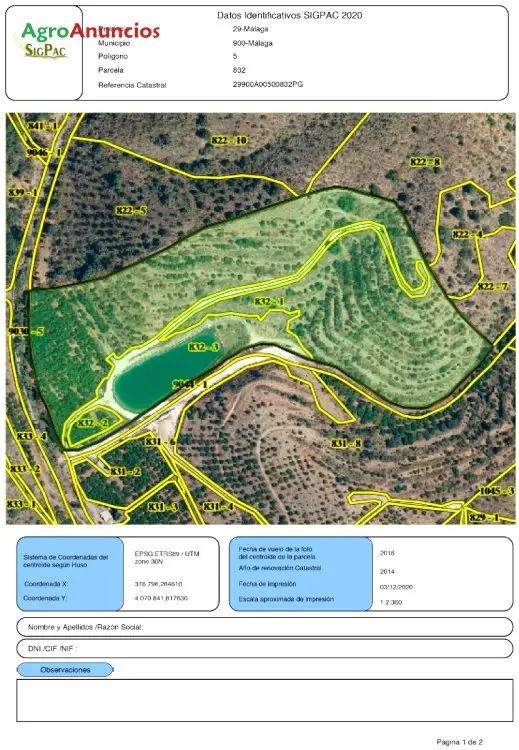 Venta  de Finca de aguacates y mangos con balsa de agua en Málaga