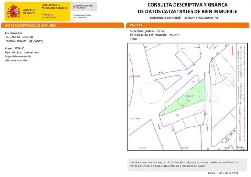 Venta Solar en Centro Mutxamel 1064m2 Dos Bloques 4 Plantas