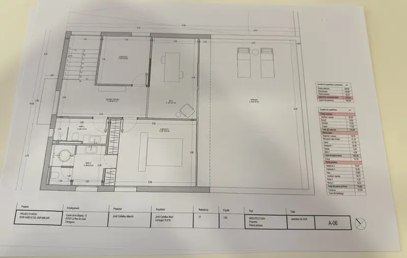 Solar Parcela 436m2 Proyecto Vivienda 379m2 La Nou de Gaià