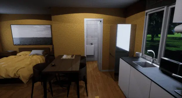 Tiny House 30m2: Espacio Multiusos con Aseo y Cocina