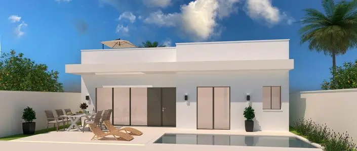 Villa Moderna 2 Dormitorios Murcia Solarium Piscina Opcional