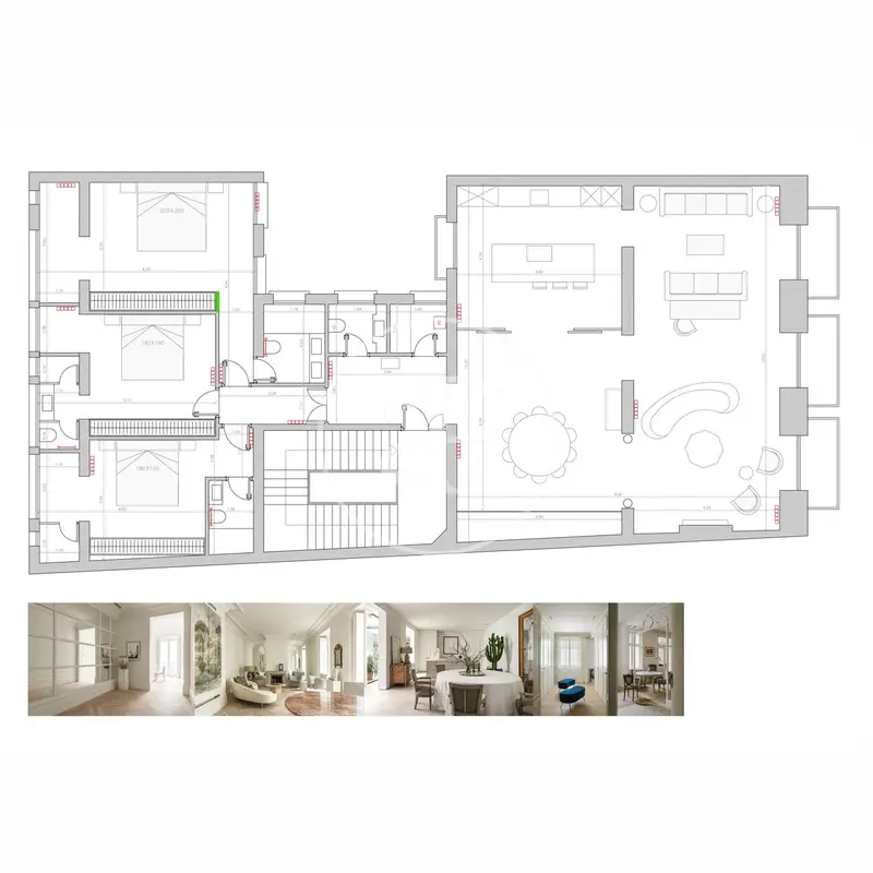 Piso Reformado en Justicia 233m2 3 Dormitorios en Suite