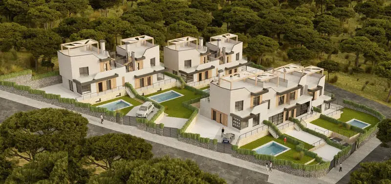 Villa Pareada Moderna en Polop con Piscina Privada