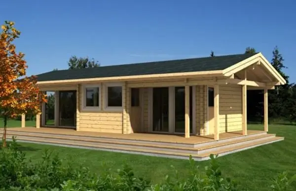 Casa de Madera Rústica 42m2 con Terraza