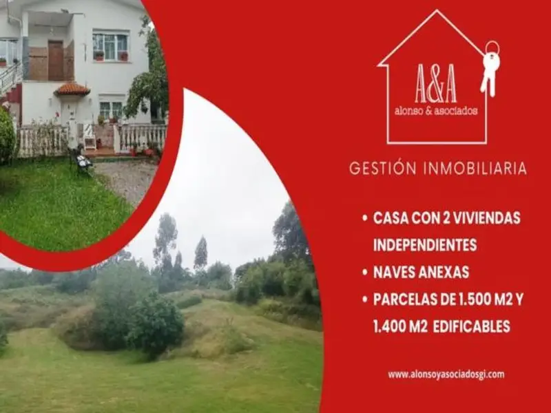 Chalet en Llanes con dos viviendas independientes y terreno
