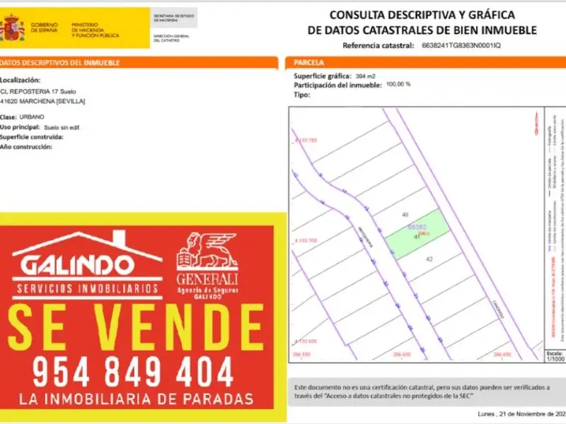 Parcela en Venta Marchena 400m2  Nueva Construccion
