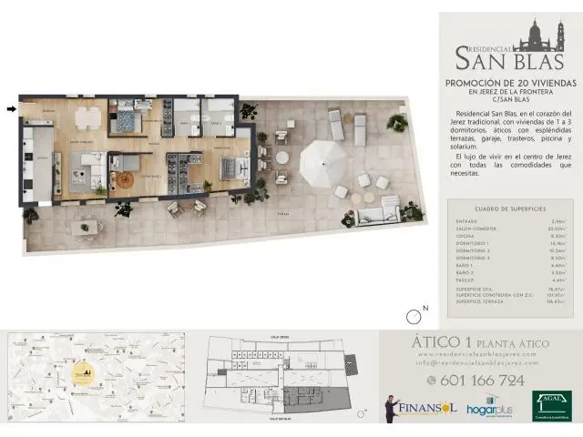 Ático de Lujo en Jerez: 3 Dormitorios, Terraza 117m², Piscina