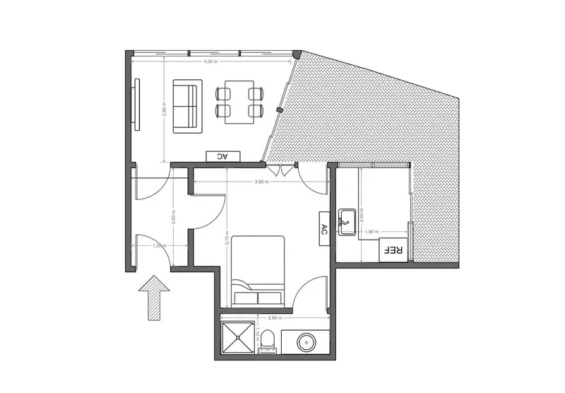 Atico Estudio con Terraza en Poble Sec Barcelona