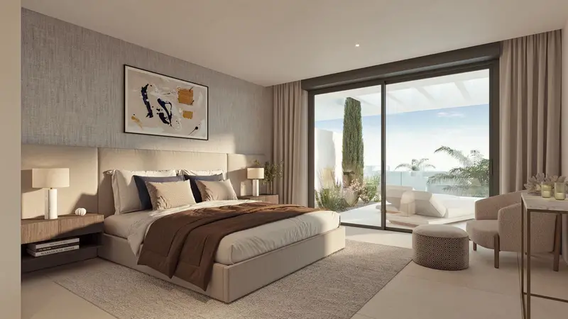 Villa Adosada en Marbella con Vistas al Mar y Piscina Privada