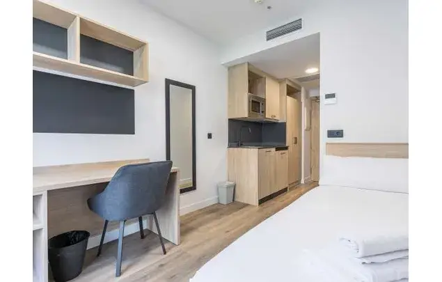 Estudio Amueblado 20m2 Madrid Cocina Balcon Piscina Parking