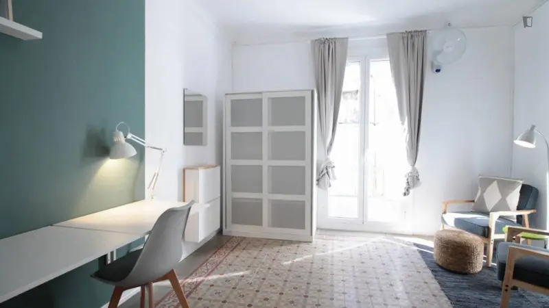 Habitacion Doble con Terraza Privada para Estudiantes y Profesionales