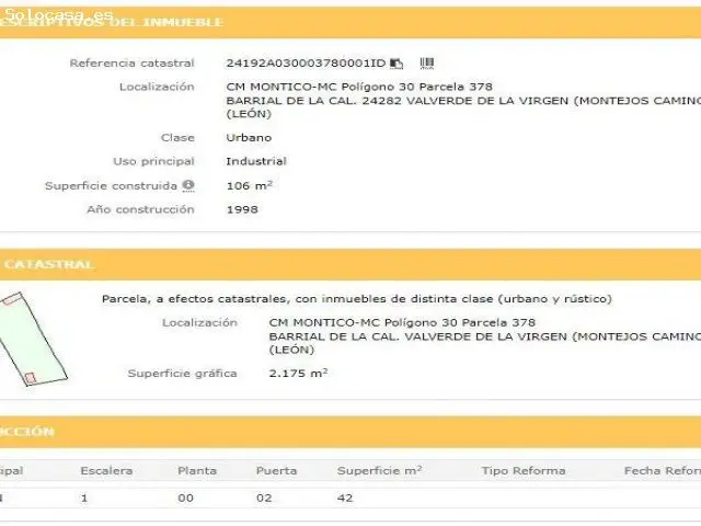 Terreno Industrial en Venta Valverde de la Virgen Leon