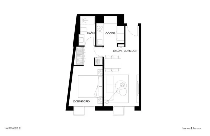 Apartamento en Alquiler Madrid 1 Dormitorio 1 Ba	no