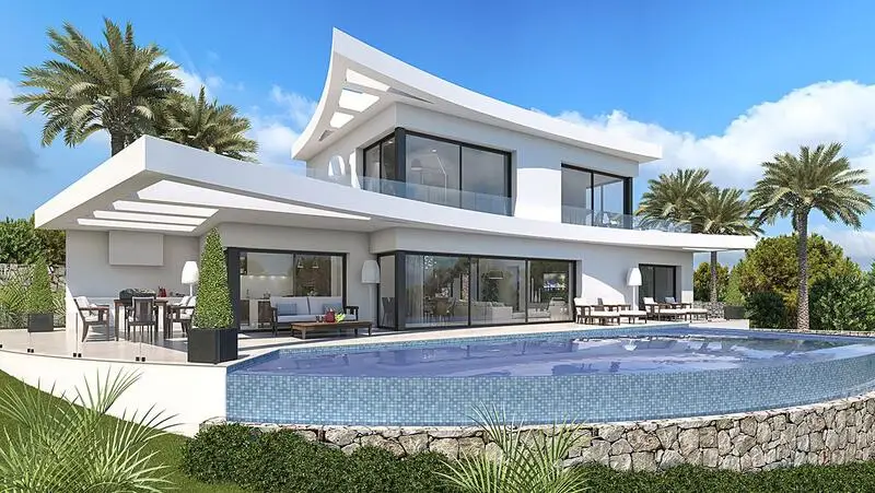 Villa Moderna en Pego con Vistas al Mar y Piscina Infinita