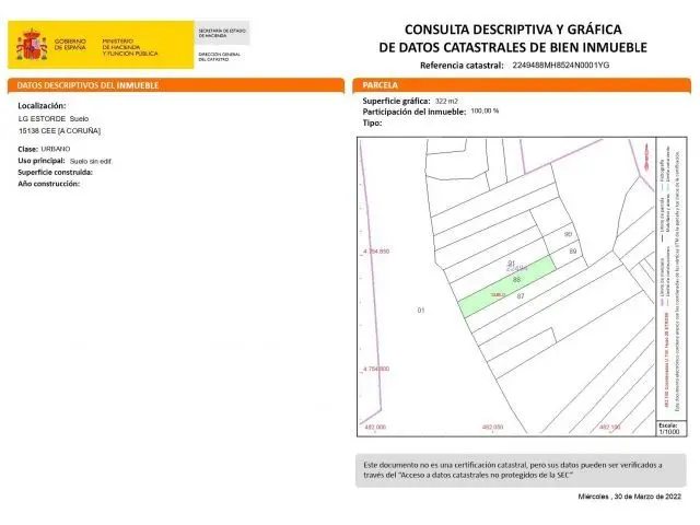 Solar Urbano en Venta en Estorde Cee