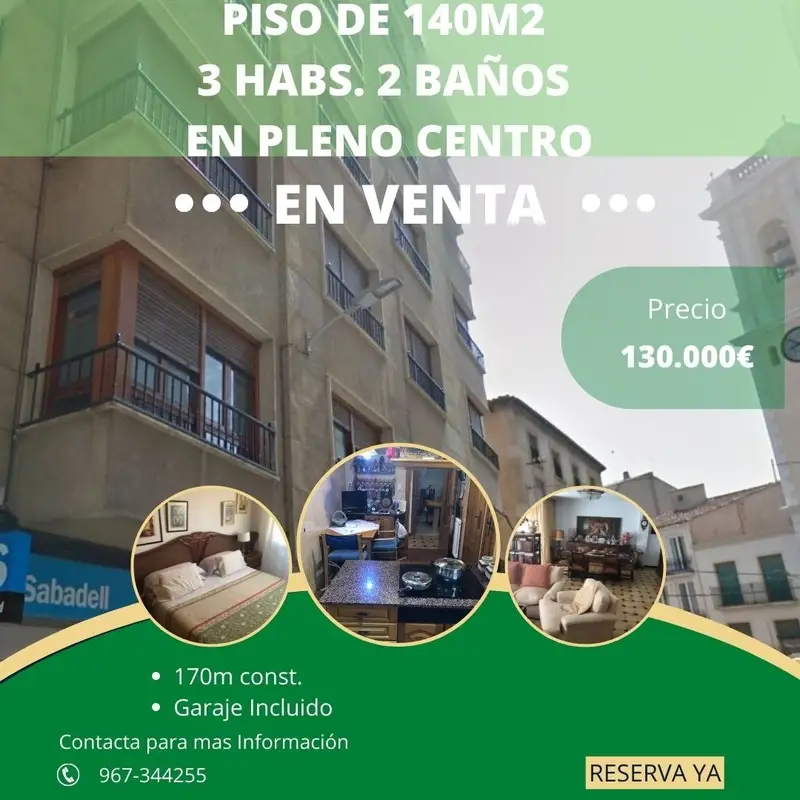 Venta Piso Soleado Centro Almansa 3 Habitaciones Garaje