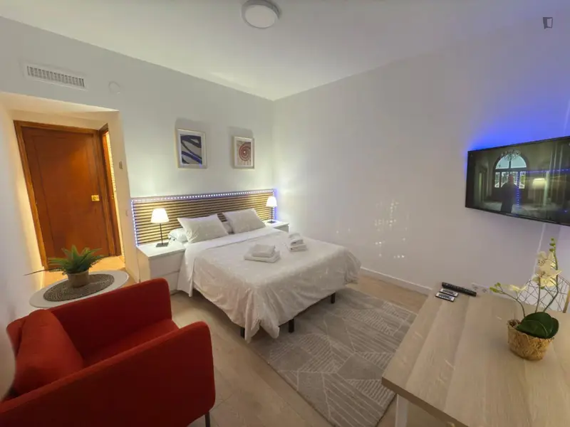 Estudio Moderno en Madrid con WiFi y Electrodomesticos