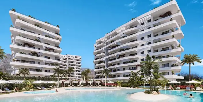 Apartamentos en Villajoyosa Costa Blanca con Piscina en Azotea