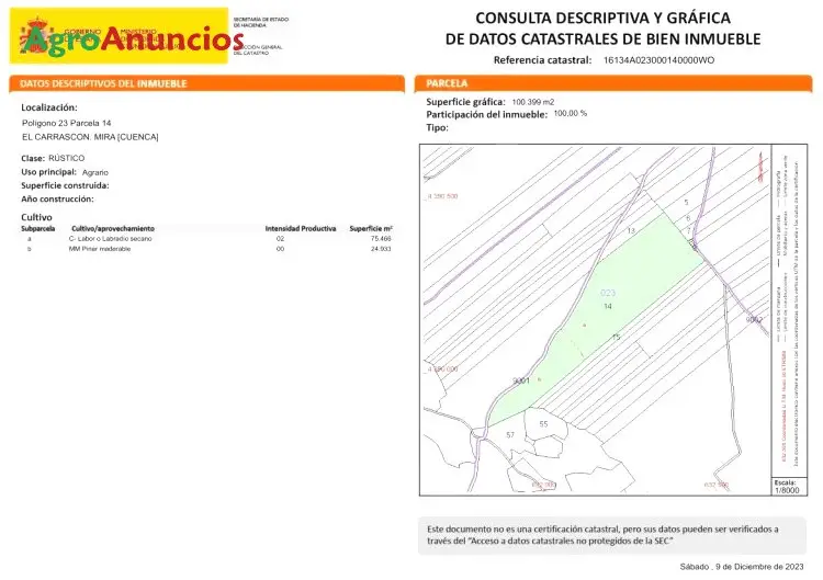 Venta  de Terreno de secano en Cuenca