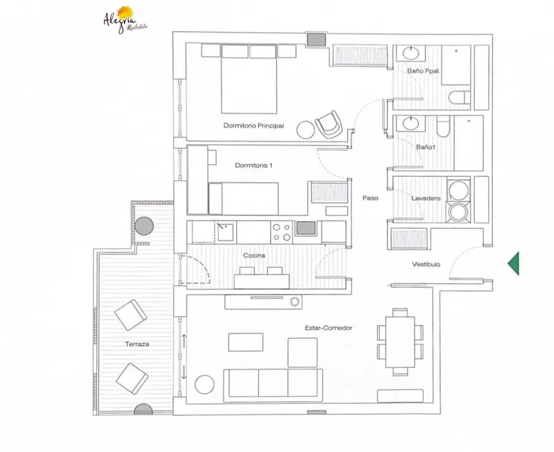 Apartamento en Venta en Parque Central Valencia 2 dormitorios