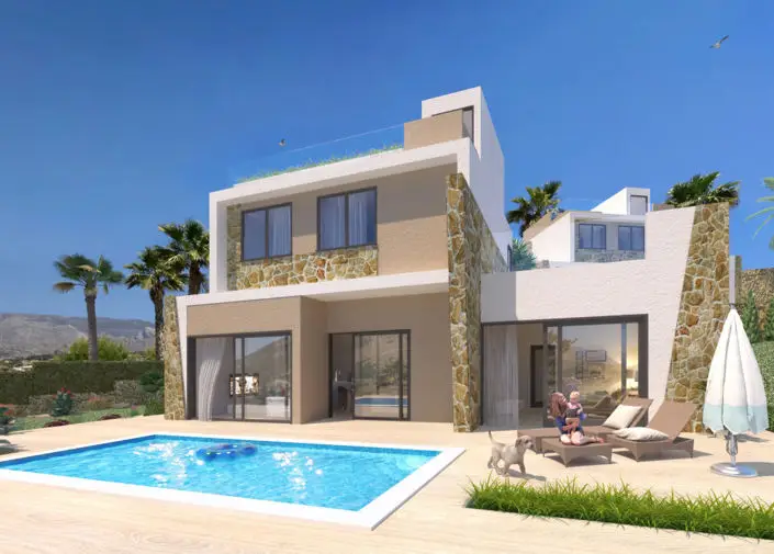 Villa en Finestrat con Vistas al Mar 3 Dormitorios Piscina Privada