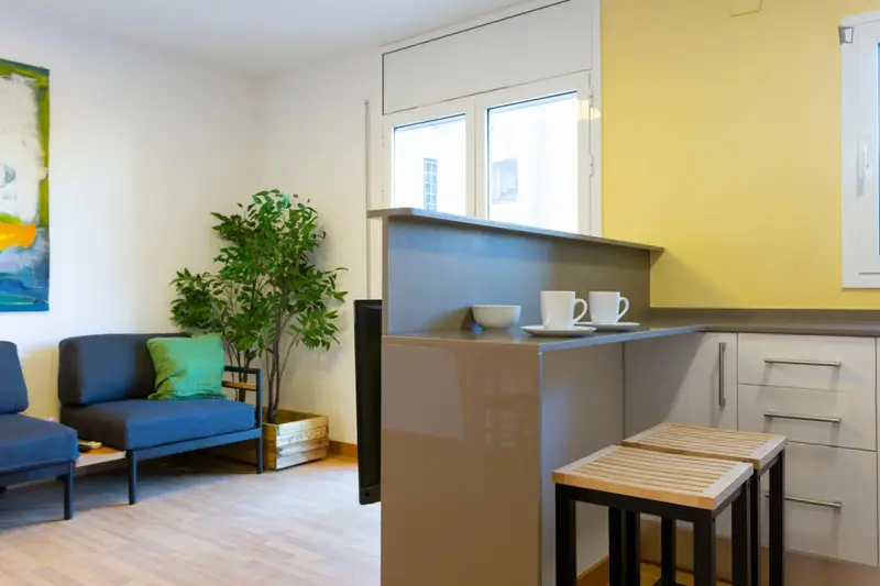 Un piso de 1 habitación, con área al aire libre