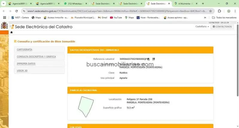Parcela rústica en venta en Pontevedra