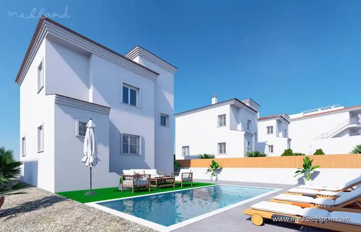 Villa 3 Dormitorios Castalla Moderna Jardin