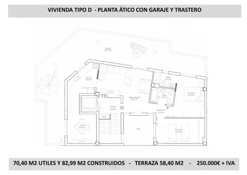 Atico en venta Cieza centro con garaje y trastero