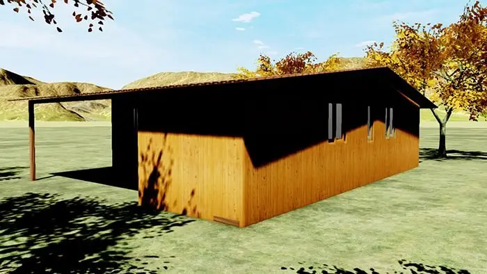 Casa Prefabricada Modelo 55003 2 Habitaciones Acabado Madera