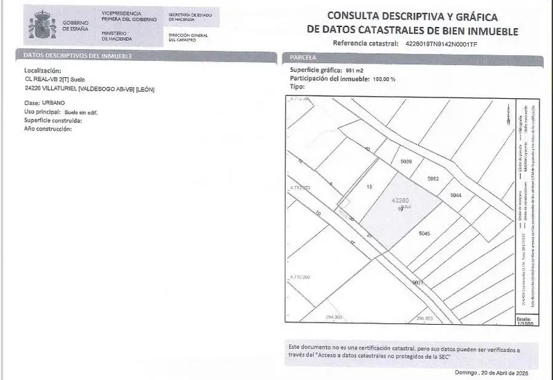 Venta Solares Urbanos Valdesogo de Abajo Villaturiel