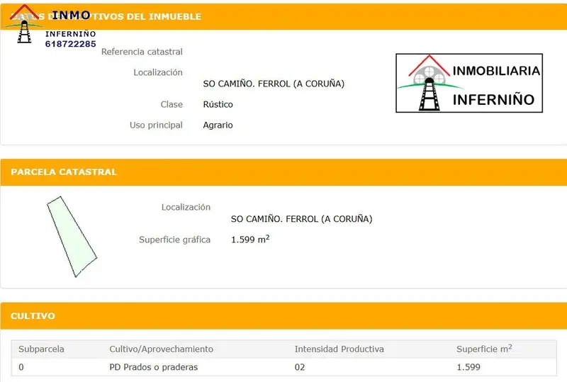 Parcela Rustica en Venta Serantes Ferrol 1599m2