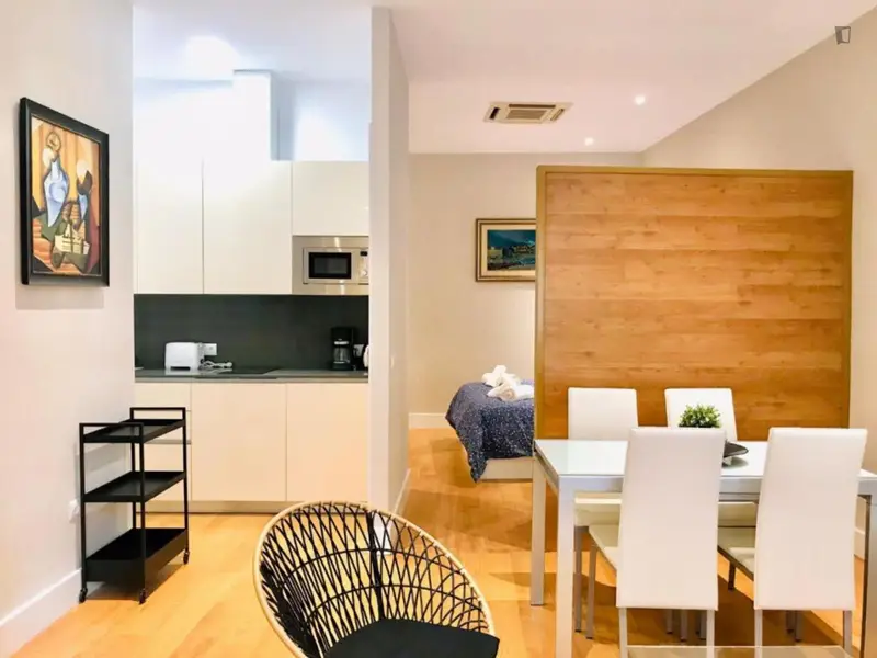 Estudio con Cocina Equipada y Entrada Privada