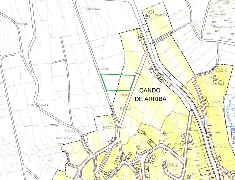 Parcela Edificable 2395m2 Cando de Arriba Outes