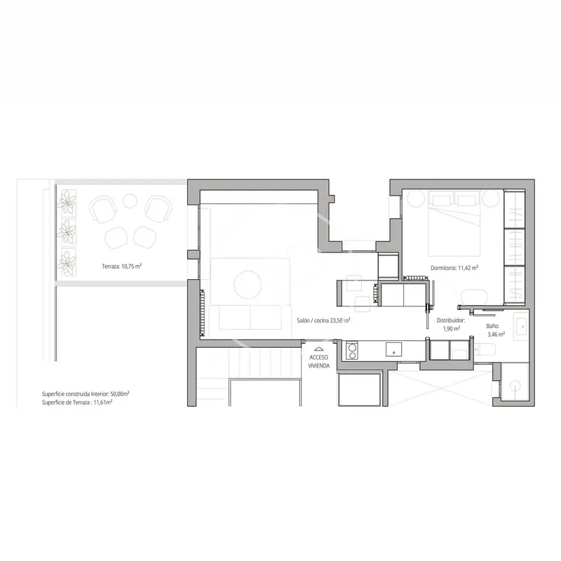 Atico Calle Sandoval 62m2 Terraza 12m2 Reformado