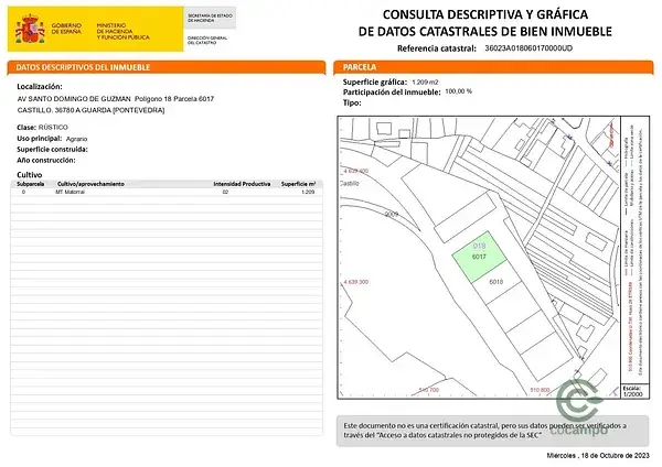 Parcelas en Venta A Guarda 668m2 a 1209m2