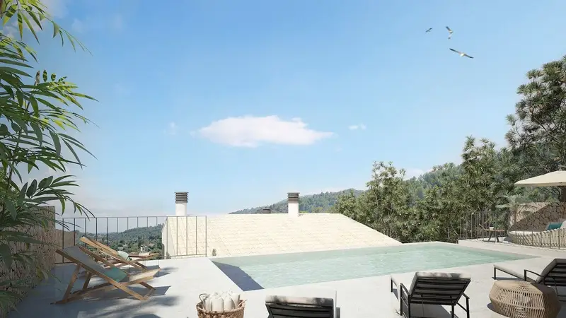 Chalet en Alaró con Vistas Panorámicas y Piscina
