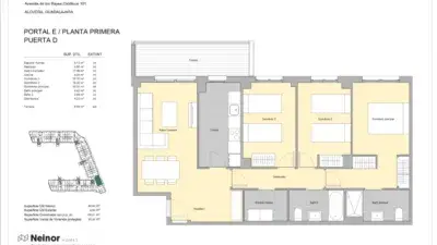 Piso en venta en Alovera 85m2 3 habitaciones terraza
