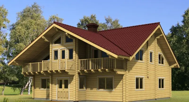 Casa Rustica de Tronco Laminado 230m2 4 Dorm 3 Baños
