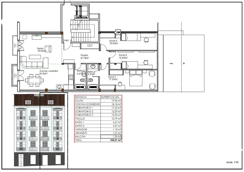 Venta Piso 3 Habitaciones Santander Reforma Interior